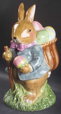 Bunny Blossoms Figural Cookie Jar & Lid
