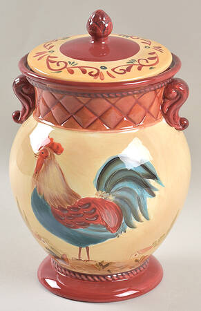 Tuscan Rooster Large Canister & Lid