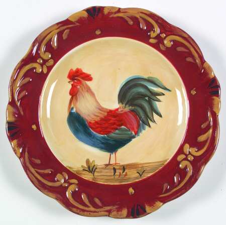 Tuscan Rooster Dessert/Pie Plate