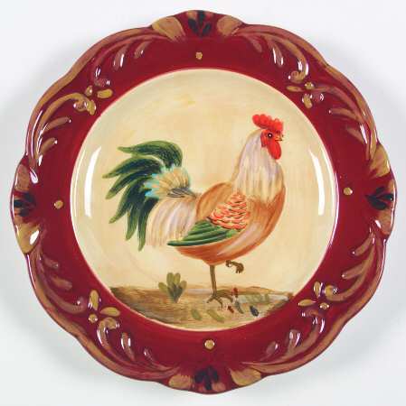 Tuscan Rooster Dessert/Pie Plate by Certified International