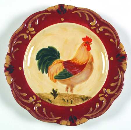 Tuscan Rooster Dessert/Pie Plate by Certified International
