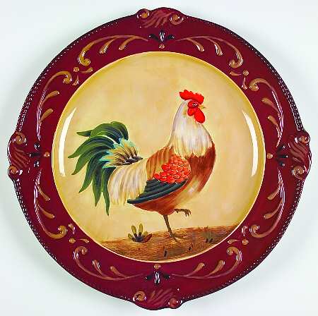 Tuscan Rooster 16" Chop Plate (Round Platter)