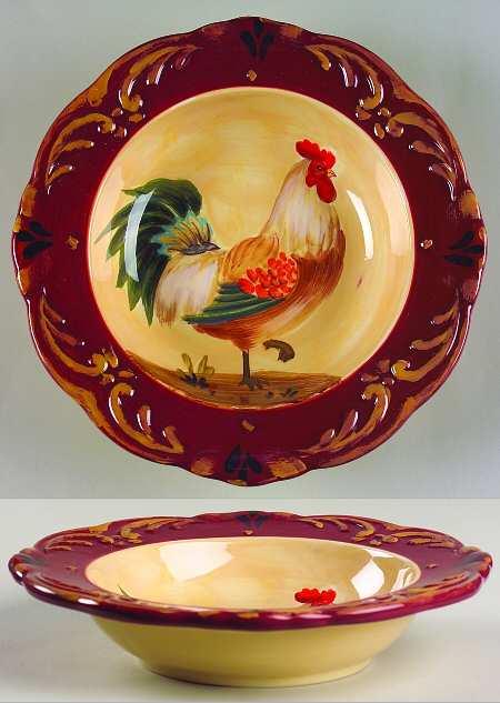 Tuscan Rooster Rim Soup Bowl