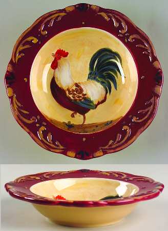 Tuscan Rooster Rim Soup Bowl