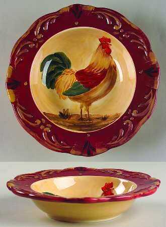 Tuscan Rooster Rim Soup Bowl
