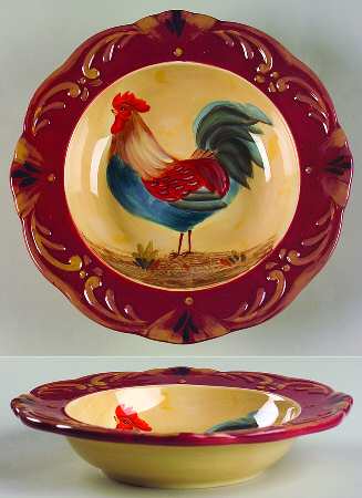 Tuscan Rooster Rim Soup Bowl