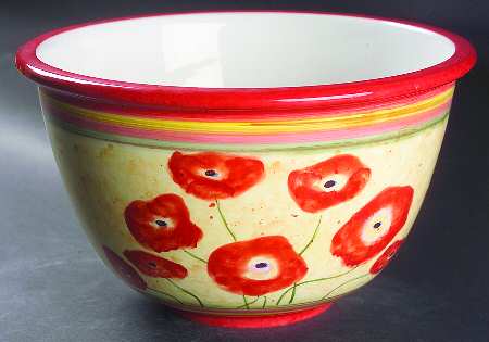 Poppies 11" Large Salad Serving Bowl