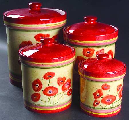 Poppies (4 Piece) Canister Set (Box Set)