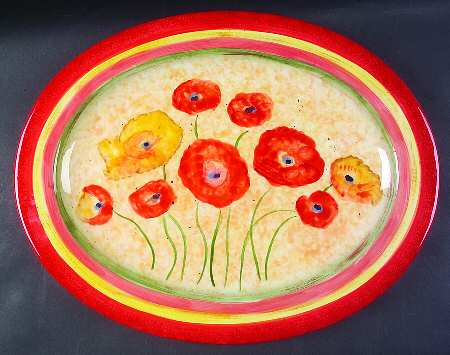 Poppies 18" Oval Serving Platter