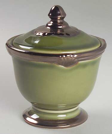 Embassy Green Sugar Bowl & Lid