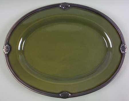 Embassy Green 18" Oval Serving Platter