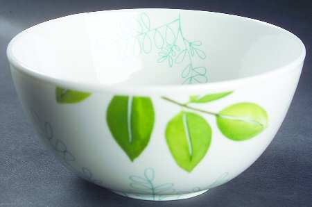 Laurel (Green, White&Pink) Soup/Cereal Bowl