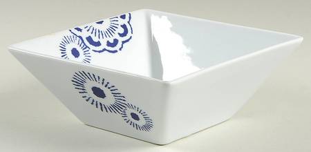 Whiteware Blue Floral Soup/Cereal Bowl