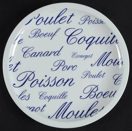 Whiteware Blue Poulet Coupe Salad Plate