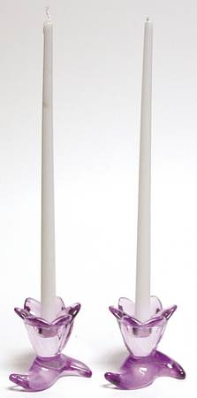 Easter Glass Flower Taper Candle Holder - Set of 2