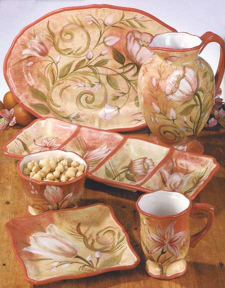 Tranquil Garden 18" Oval Serving Platter