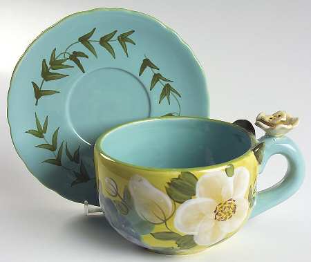 Lisa's Garden Cafe Au Lait Cup & Saucer Set