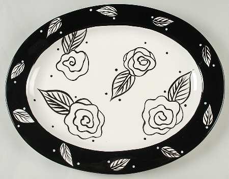 Evening Rose 18" Oval Serving Platter