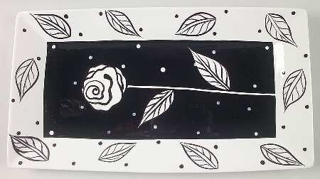 Evening Rose 18" Rectangular Serving Platter