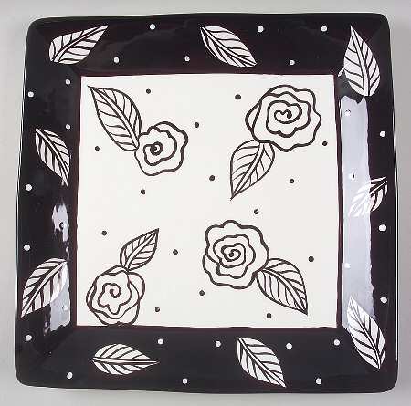 Evening Rose 13" Square Serving Platter