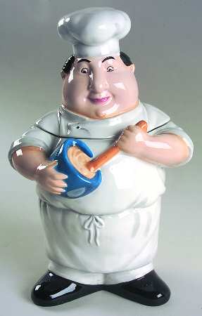 A la Carte Chefs Figural Cookie Jar & Lid