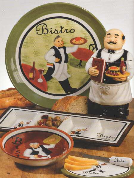Bistro Figural Cookie Jar & Lid