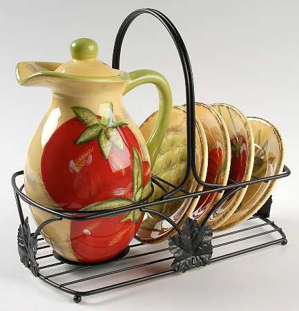 Roma (7 Pc) Oil Set (Oil&Lid,4 Motif Dip & Metal Std)