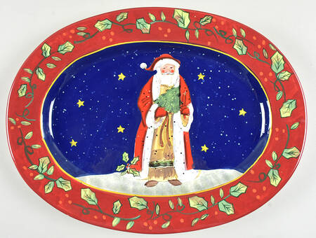 Victorian Santa 16" Oval Serving Platter