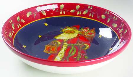 Victorian Santa 13" Pasta Serving Bowl