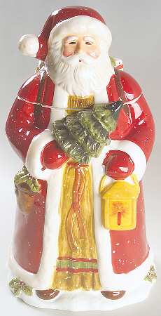 Victorian Santa Figural Cookie Jar & Lid