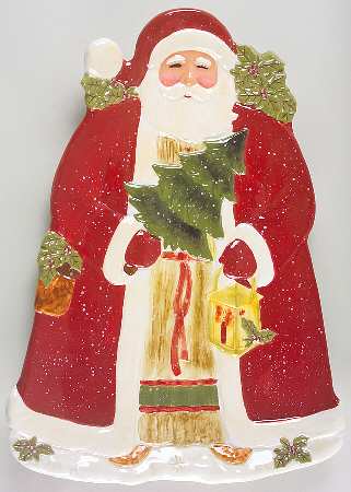 Victorian Santa 17" Santa Shape Platter