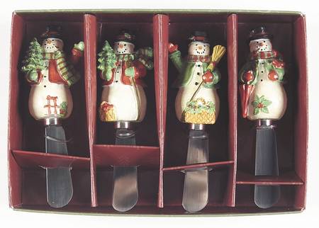 Victorian Snowman Individual Spreader - Set of 4 Motifs