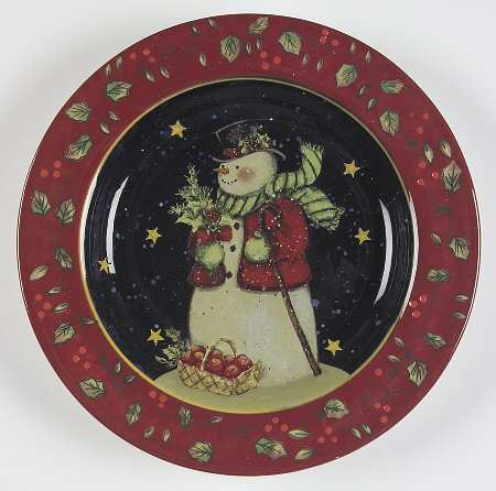 Victorian Snowman Dessert/Pie Plate