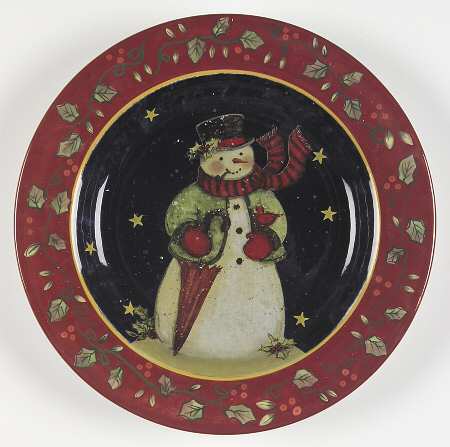 Victorian Snowman Dessert/Pie Plate