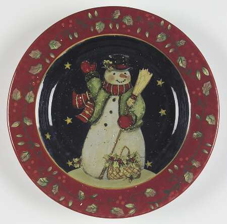 Victorian Snowman Dessert/Pie Plate