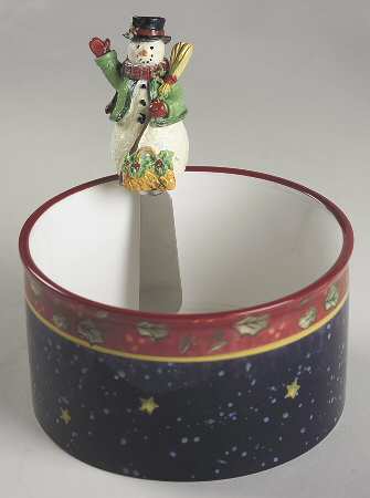 Victorian Snowman Dip Bowl & Spreader Set