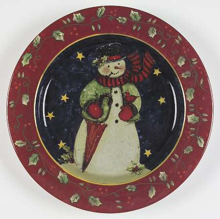 Victorian Snowman Dinner Plate