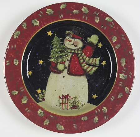 Victorian Snowman Dinner Plate