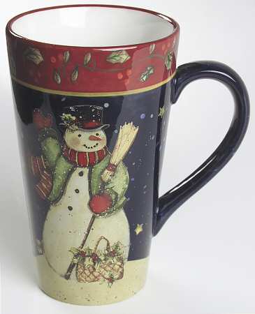 Victorian Snowman Latte Mug