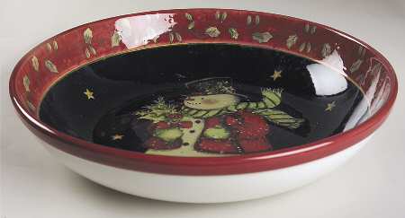 Victorian Snowman 13" Pasta Serving Bowl