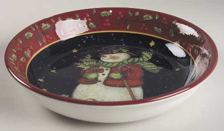 Victorian Snowman 9" Individual Pasta Bowl