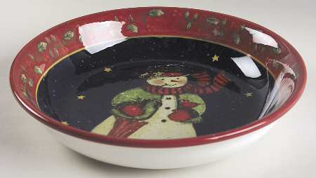 Victorian Snowman 9" Individual Pasta Bowl