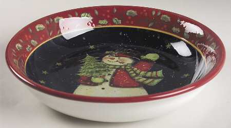 Victorian Snowman 9" Individual Pasta Bowl
