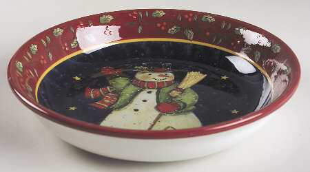 Victorian Snowman 9" Individual Pasta Bowl