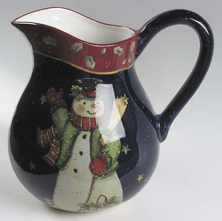 Victorian Snowman 128 Oz Pitcher