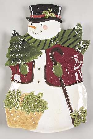 Victorian Snowman 18" Snowman Platter