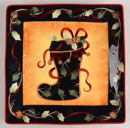 Ribbons & Bells 13" Square Serving Platter