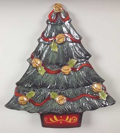 Ribbons & Bells 16" Christmas Tree Platter