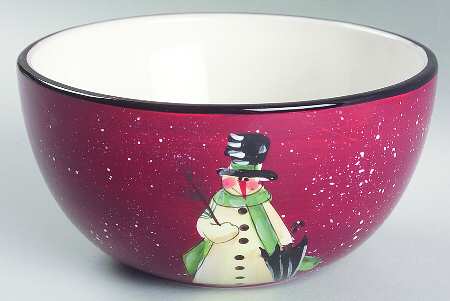Folk Snowman Individual Ice Cream Dish