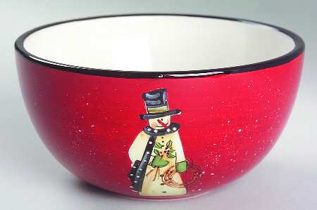 Folk Snowman Individual Ice Cream Dish